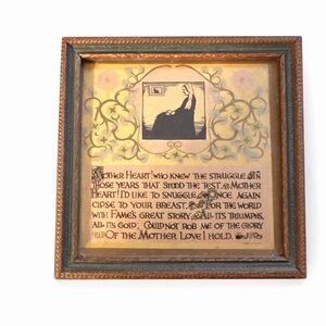 Vintage Mother Heart Sentimental Framed Print 1900 - 1920s. Victorian Style.